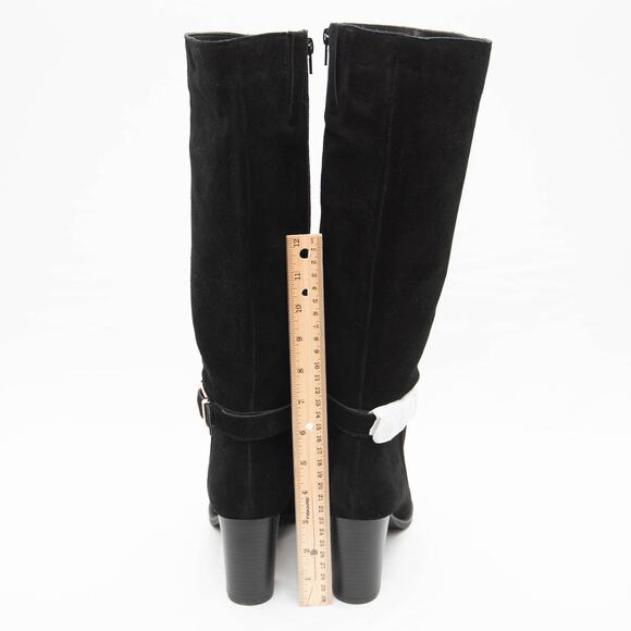 Giani Bernini Black Suede Heeled Leonnoxx Heeled Tall Riding Boots Size 8.5 - Picture 2 of 5